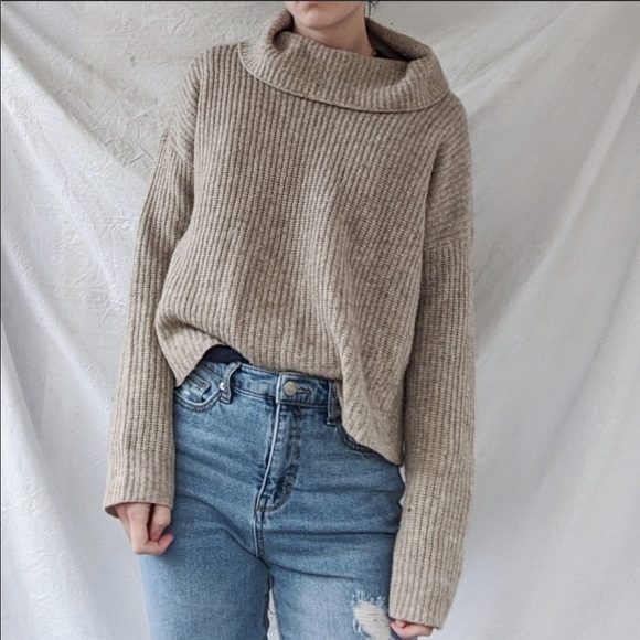 Eileen Fisher Sweaters - Eileen Fisher oatmeal cowl neck turtleneck sweater